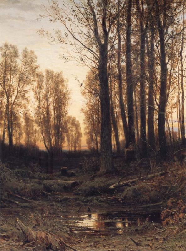 Ivan Shishkin Eventide-Sunset Germany oil painting art